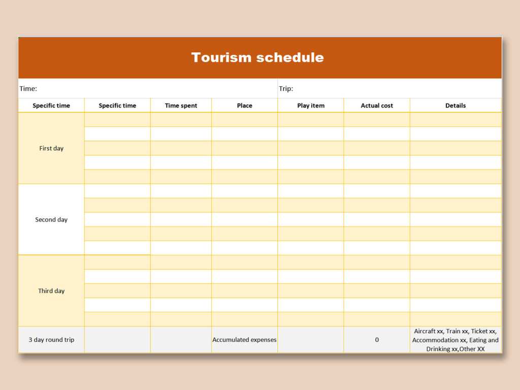 Picture of: Free Download  Travel Planner Template Excel  WPS Office Academy