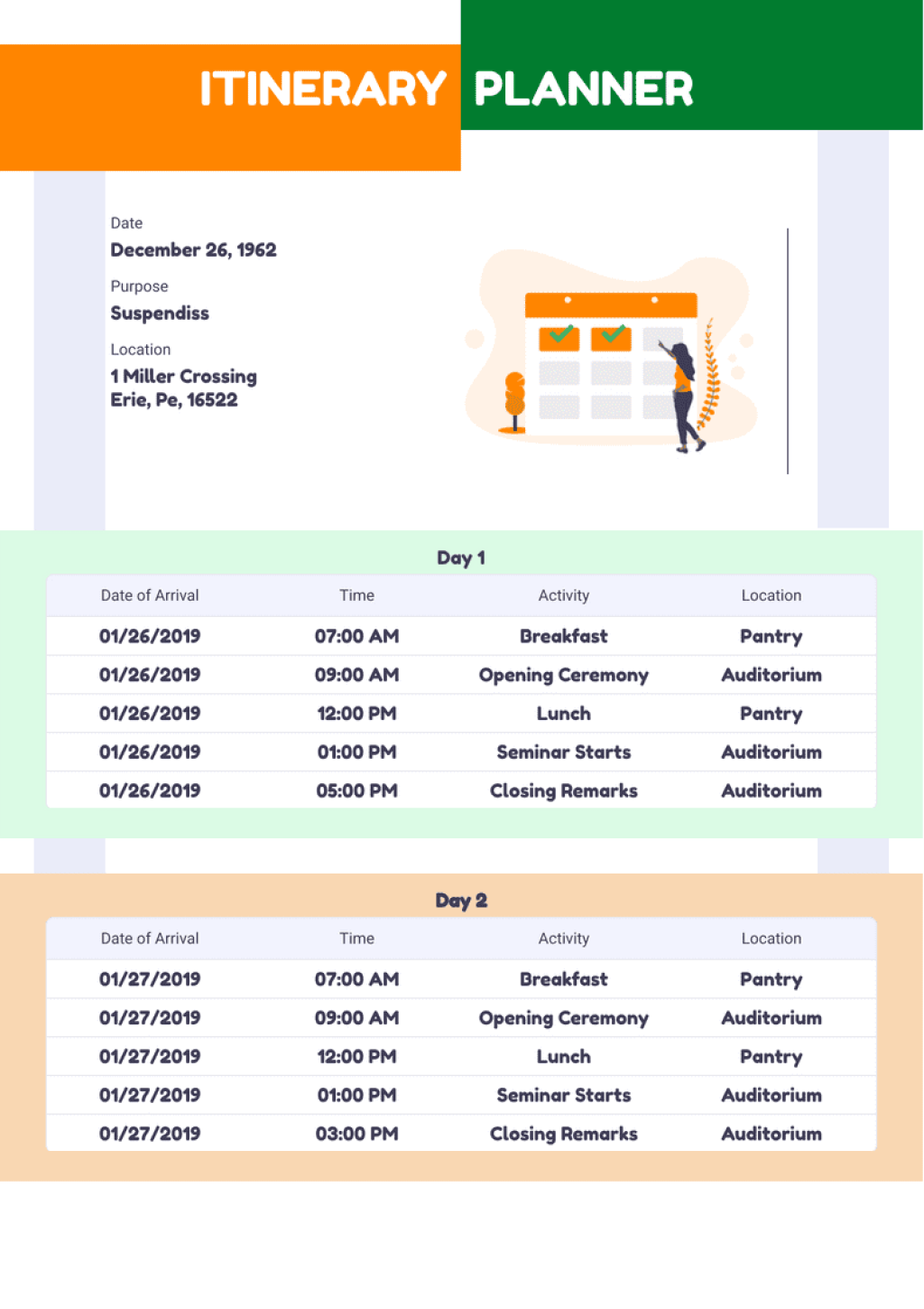 Picture of: Itinerary Templates – PDF Templates  Jotform