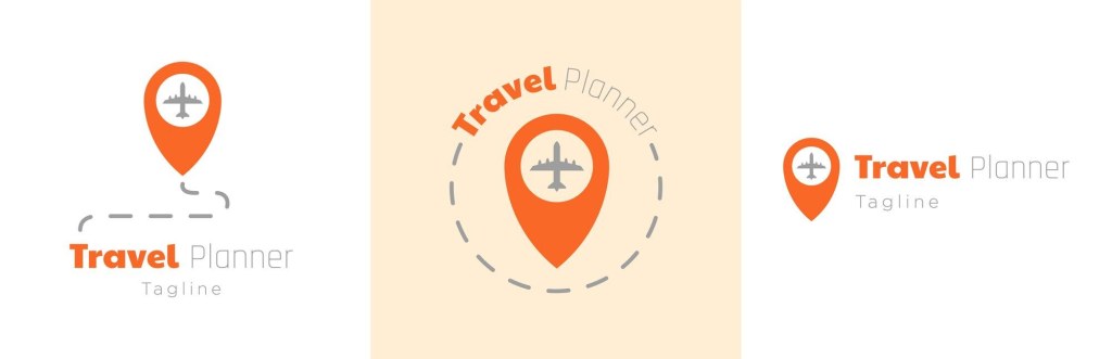 Picture of: Logo-designset für reiseplaner, geschäftssymbol für die planung