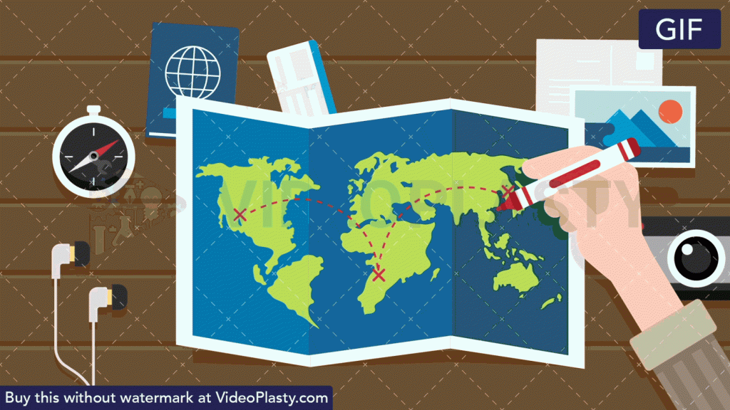 Picture of: Planning a Trip Scene [Animated Stock GIFs]  VideoPlasty  Trip