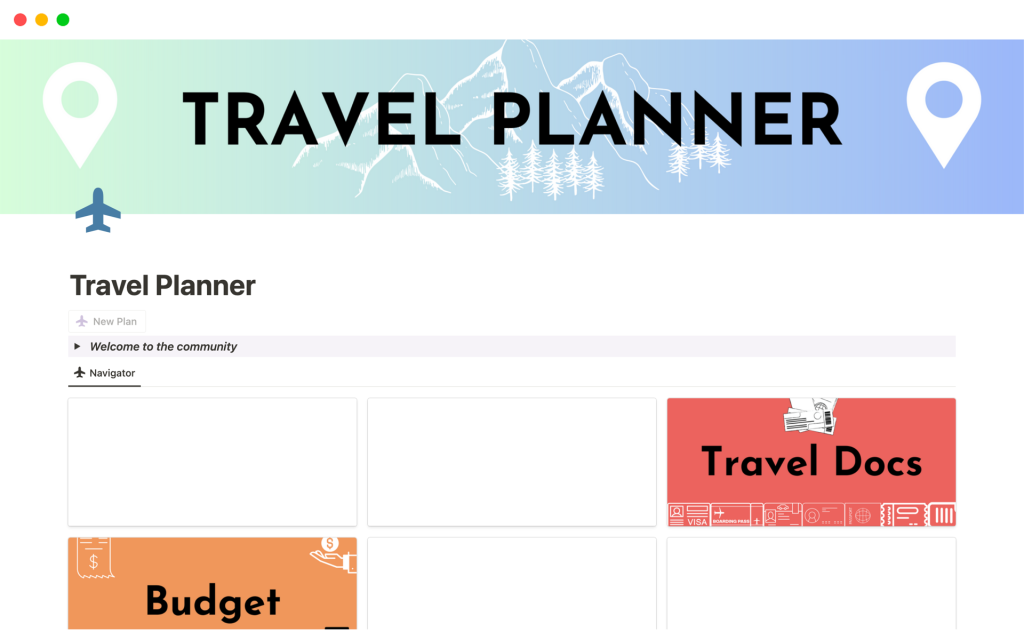 Picture of: Travel Planner  Notion-Vorlage